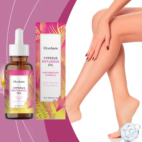 Óleo OceAura Cyperus Rotundus para remoção de pelos, cuidados com a pele macios e suaves, hidratação profunda, anti-inibição do crescimento do cabelo, óleo após barbear
