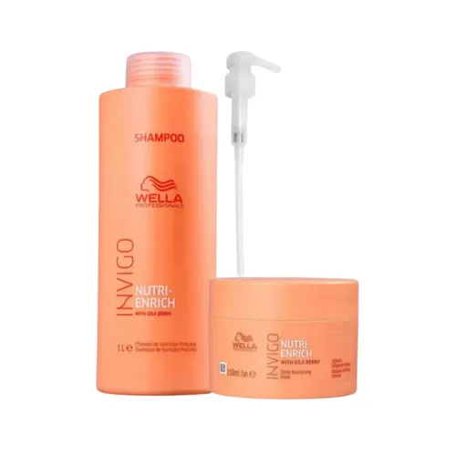 Kit Wella Invigo Nutri-Enrich Shampoo 1 Litro + Máscara 150 g