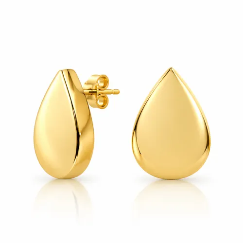 Brinco Gota Polida 1,8cm  em Ouro 18K