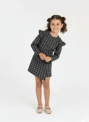 Conjunto Infantil Feminino com Blusa e Short-Saia (Preto) Guloseima