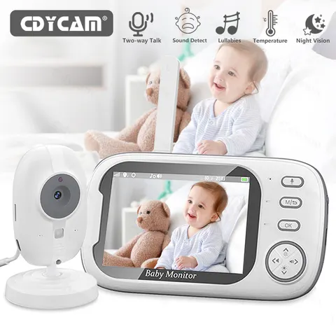 Cdycam novo monitor de bebê com vídeo sem fio de 3,5 polegadas, visão noturna, monitoramento de temperatura, áudio bidirecional, conversa, babá, câmera de segurança