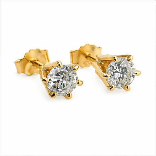 Brinco 5 mm 6 Garras com Diamantes 60 Pontos em Ouro 18K