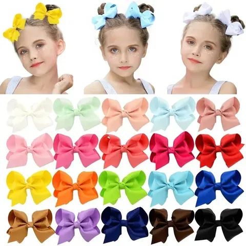 1 unidade de Laços de Cabelo de Cor Sólida com Presilha para Bebês Meninas, Acessório de Cabelo Infantil com Laço de Fita Simples e Nó, Estilo Boutique