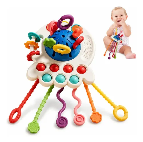 Brinquedo Montessori Polvo Azul Muntor Imports Sensorial Silicone Bebê