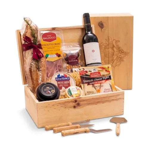 Cesta de Queijo e Vinho Super Luxo