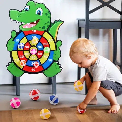 Jogos educativos dardo placa brinquedo do bebê stickey bola dardo esportes internos criança montessori jogos para crianças de 3 a 7 anos