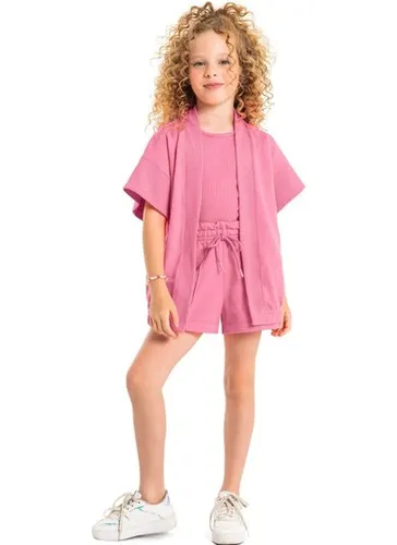 Kimono Oversize Juvenil em Moletom (Rosa Pink) Gloss