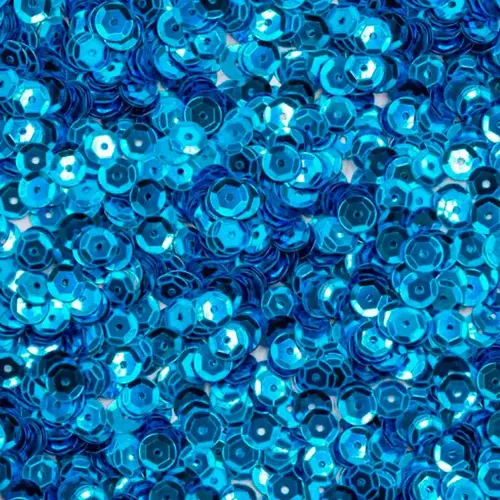 Lantejoula Metalizado 8mm Lantecor Pacote com 1000u Cor Azul Turquesa 050