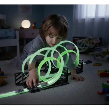 Pista Compatível Hot Carrinho com Fricção Pista Fluorescente Looping