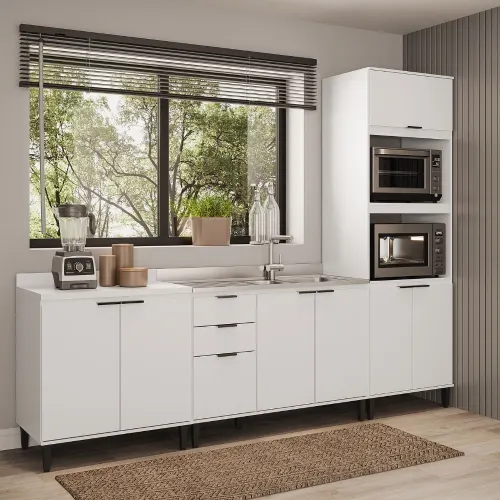 Conjunto Balcões Miami Loft Carraro Branco