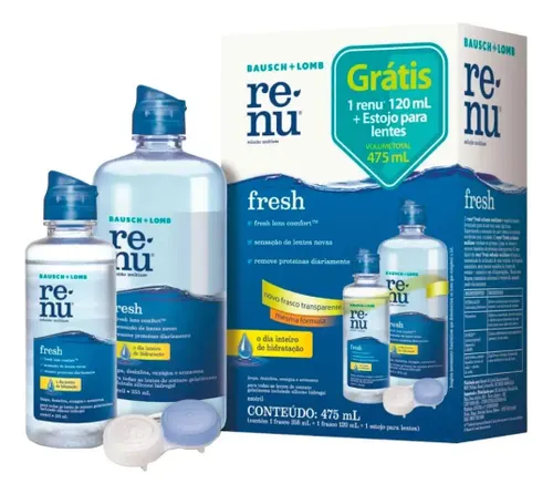 Kit Renu Fresh Solução Multiuso para Lentes 355ml 120ml Bausch + Lomb 475 ml
