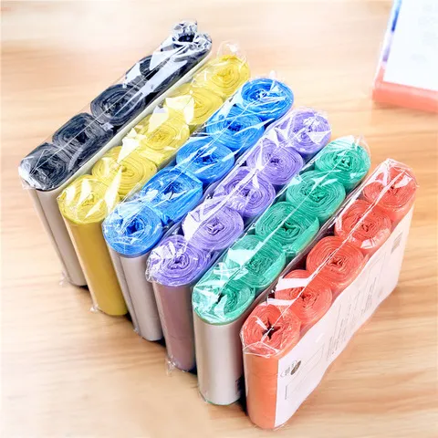 Bolsa de Lixo Descartável Doméstico, Sacos de Lixo de Armazenamento de Cozinha, Saco de Resíduos de Limpeza, Saco de Plástico, 5 Rolos, 1 Pacote, 100Pcs