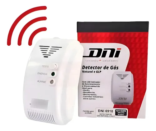 Detector Gás de Cozinha Natural Restaurante Casa Bivolt Branco