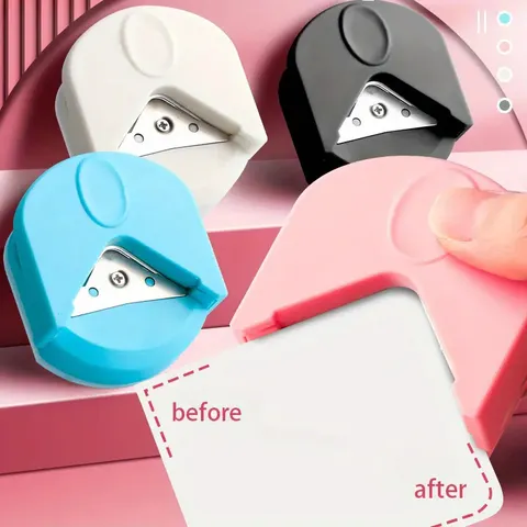 1/4 pçs canto mais redondo perfurador r4 papel portátil cortador para cortar cartão diy foto buraco ângulo scrapbook escritório artesanato ferramenta