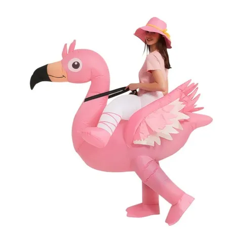 Fantasias Infláveis de Flamingo Rosa, Roupas de Animais de Desenho Animado, Fantasia de Cosplay para Festa de Halloween, Acessórios Engraçados para Apresentações
