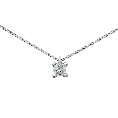 Colar Ponto de Luz em Ouro Branco 18k com Diamante