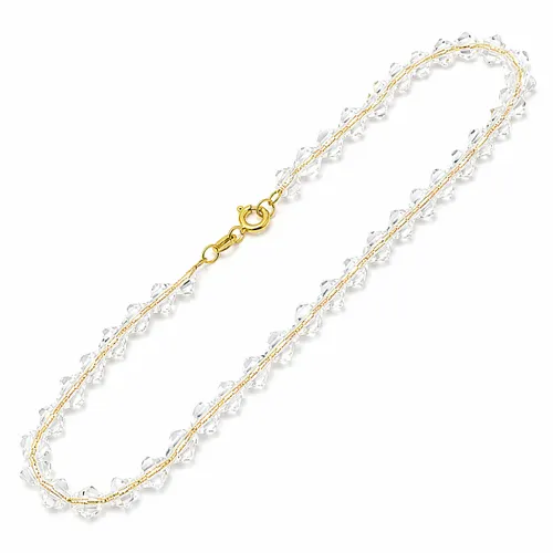 Pulseira 18,5 cm com Cristais em Ouro 18K
