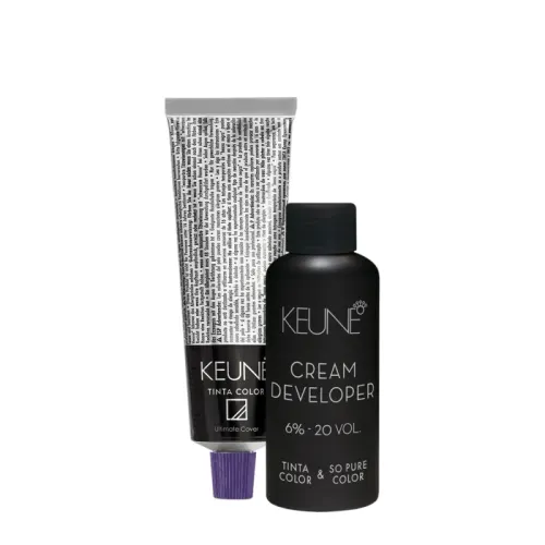 Kit Keune Tinta Color Ultimate Cover Louro Médio 7.0 e Oxidante Cremoso Tinta Color So Pure Color 6% 20 Vol (2 Produtos)