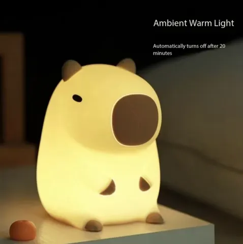 Nova Chegada: Luminária Noturna de Silicone Capivara - Ornamento Decorativo Criativo, Presente Ideal, Lâmpada Ambiente para Decoração de Casa, Quarto e Mesa