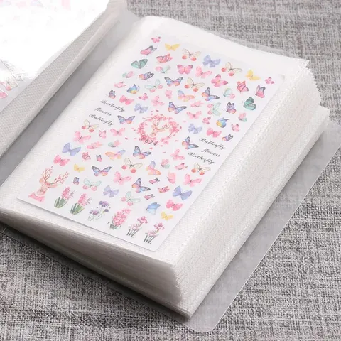 Álbum de Armazenamento de Adesivos para Unhas, Grande Capacidade, Páginas Internas em Branco, Livro de Exibição de Coleção de Adesivos para Arte de Unhas, Organizador de Ferramentas para Unhas