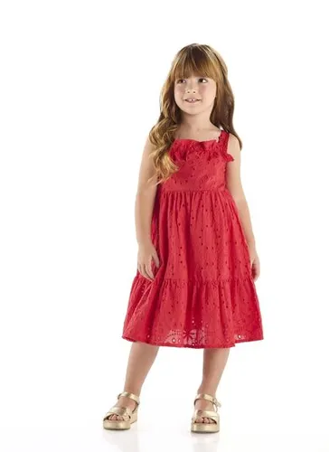 Vestido Infantil em Tecido Laise Forrado (Vermelho) Up Baby