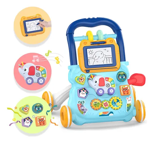 Andador Empurrador Infantil Musical Educativo Azul Yuupi