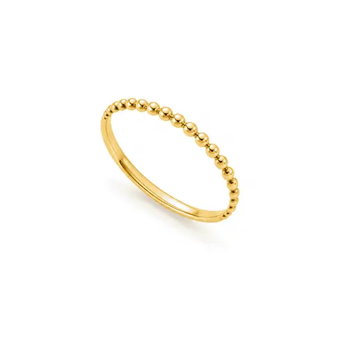 Anel Liso Bolinha em Ouro 18K