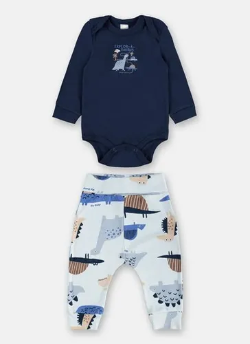 Conjunto Body Manga Longa e Calça Bebê Menino Azul