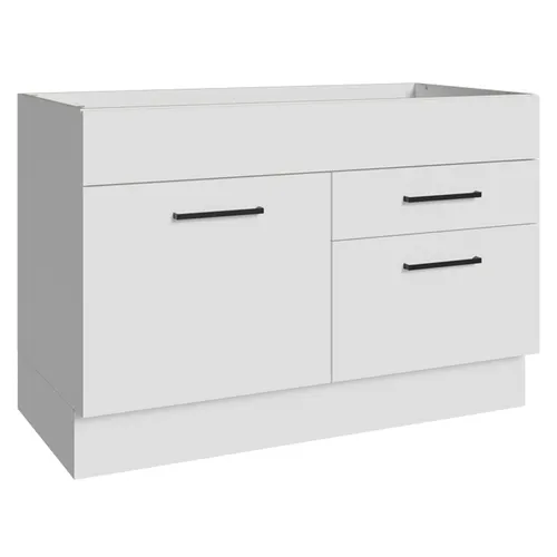 Balcão Gabinete de Pia 120 x 60 cm 1 Porta 2 Gavetas Branco (Sem Tampo) Agata Madesa