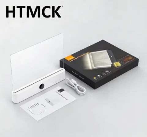 Luz de Leitura LED Recarregável USB 2 em 1, Luminária Noturna com 3 Modos de Cor e Intensidade Regulável com Timer