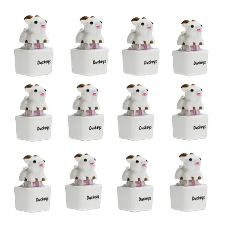Baoaaaa Chaveiro Recarregável de Cordeiro Fofo com Som e Luz LED, Divertido Bate-Teclado de Cabra para Alívio do Estresse