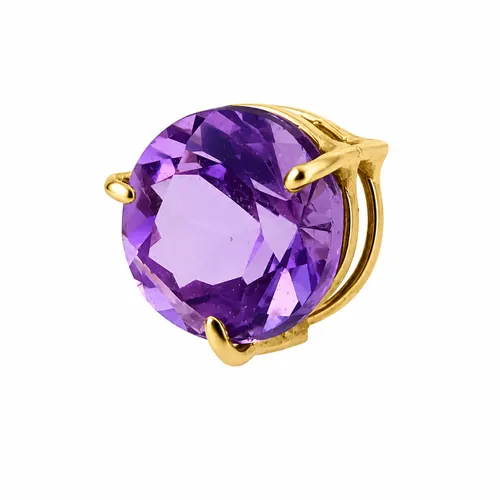 Pingente Redondo 5 mm com Ametista em Ouro 18K
