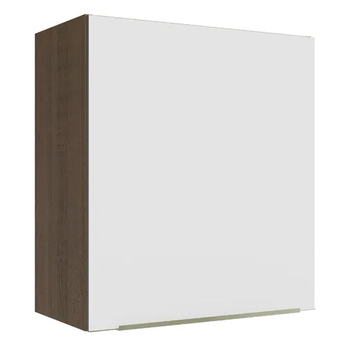 Armário Aéreo Madesa Lux 60 cm 1 Porta Rustic/Branco Veludo