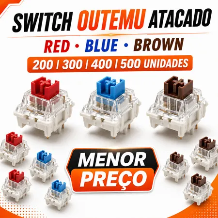 Kit Switch Outemu Atacado 200 300 400 ou 500 Unidades Red Blue Brown Teclado Mecânico