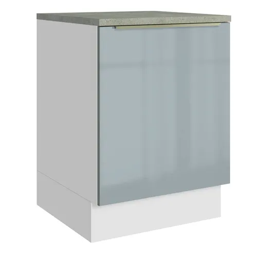 Balcão 60 x 60 cm 1 Porta (Com Tampo) Branco/Cinza Lux Madesa