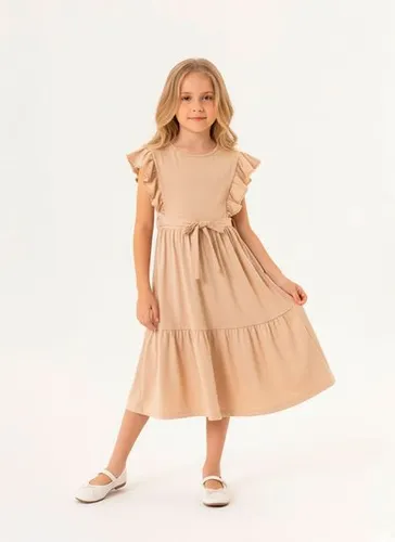 Vestido Godê Infantil em Meia Malha (Bege) Guloseima