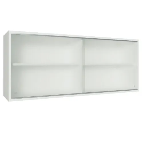 Armário Aéreo Madesa 2 Portas de Correr de Vidro para Cozinhas Glamy, Lux e Reims Branco