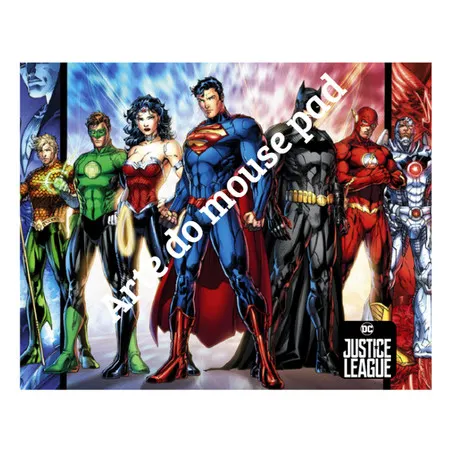 Mouse Pad Liga da Justiça Personalizado Nome DC Comics Justice League Gamer Herói Presente