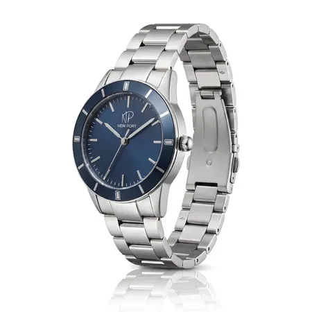 Relógio Masculino Azul Elegante Casual Analógico New Port