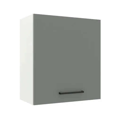 Armário Aéreo Madesa Agata 60 cm 1 Porta Branco/Cinza