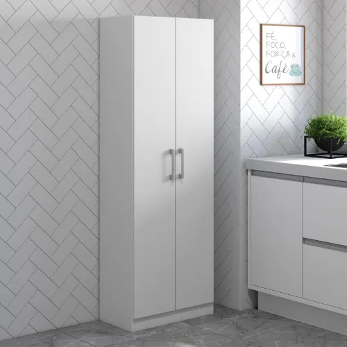 Armário Cozinha 1,69 m de Altura 2 Portas Branco Carraro
