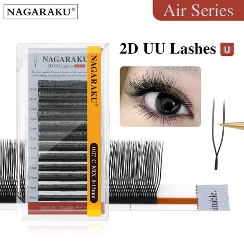 NAGARAKU U Forma YY 2D UU Luz Suave Extensões de Cílios Naturais Suprimentos de Maquiagem Paralela