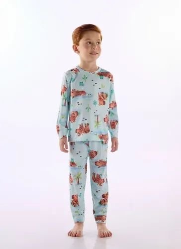 Pijama Infantil Unissex Térmico Azul