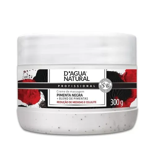 Creme para Massagem D'agua Natural Pimenta Negra 300g