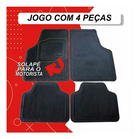 Jogo de Tapete Borracha para Carros Chevrolet Kit 4 Peças Gm