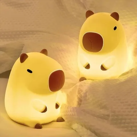 Luminária Noturna Criativa de Silicone em Formato de Capivara Fofa para Decoração de Quarto, Presente de Aniversário, Promoção de Liquidação