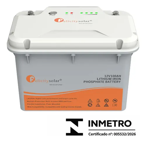 Bateria de Lítio 12.8V 100ah Lifepo4 Felicity Solar