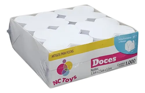 1000 Forminhas 4 Pétalas Branca Base para Docinhos Casamento Branco