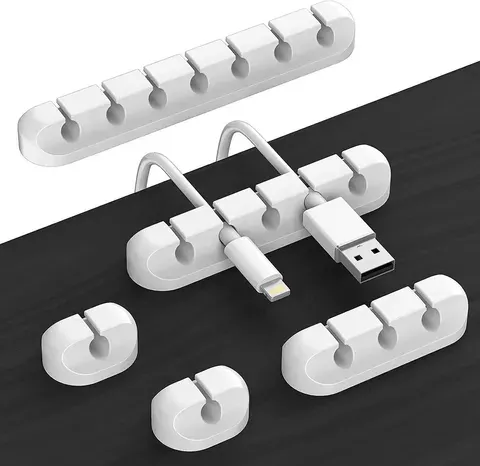 VIKEFON-Auto-adesivo Silicone USB Cable Organizer, cabo Winder, Wire Management Clips, Mouse, Teclado, Headset, iPhone