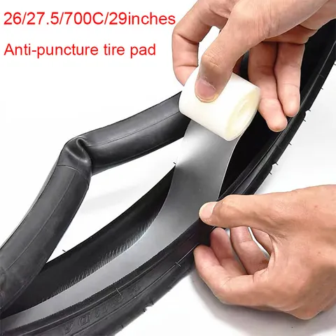 2 pçs mountain road bicicleta pneu forro almofada tiras de aro de bicicleta anti-punctura protetor de tubo interno ferramentas de reparo 26in/27.5in/29in/700c